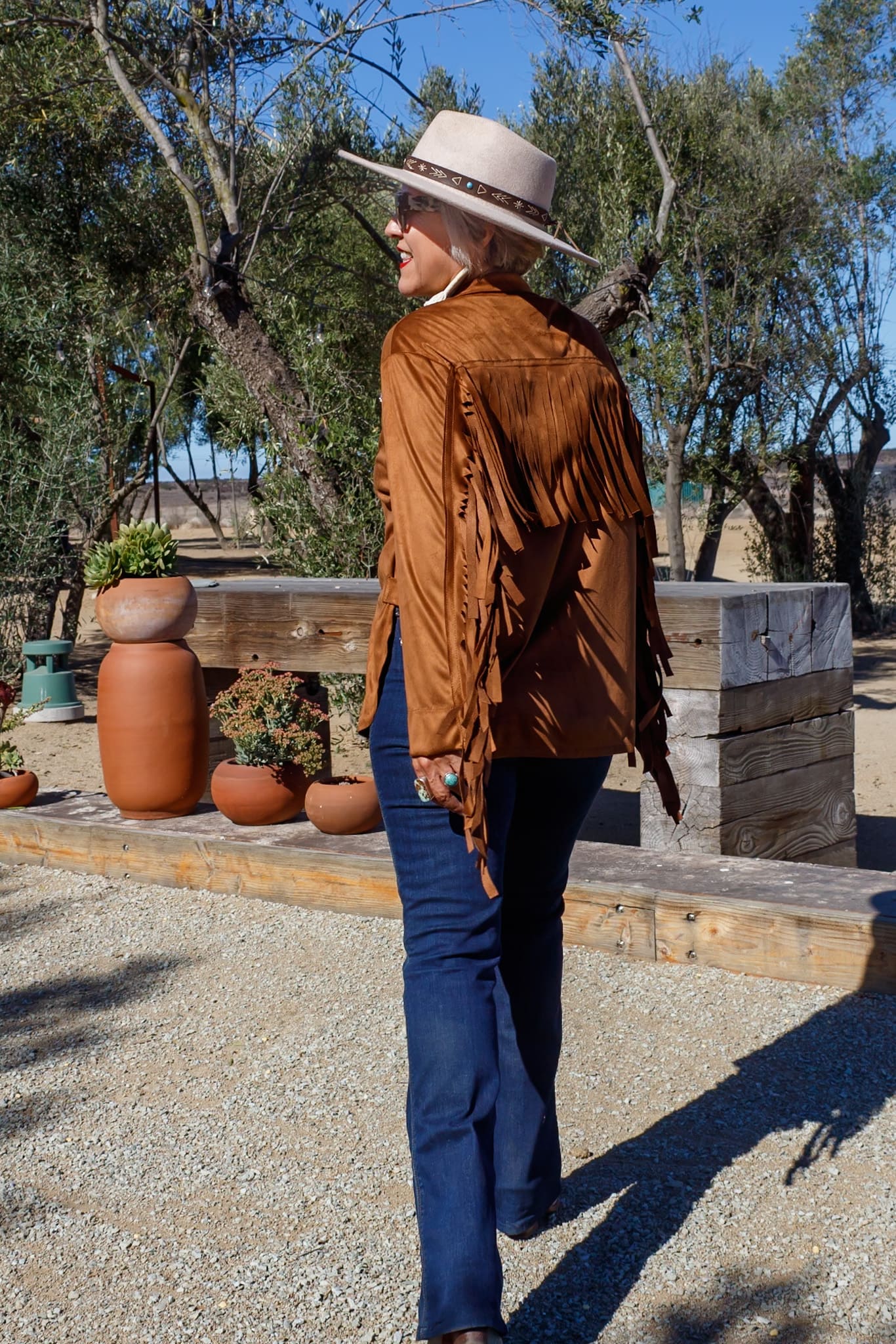 Chamarra larga Suede