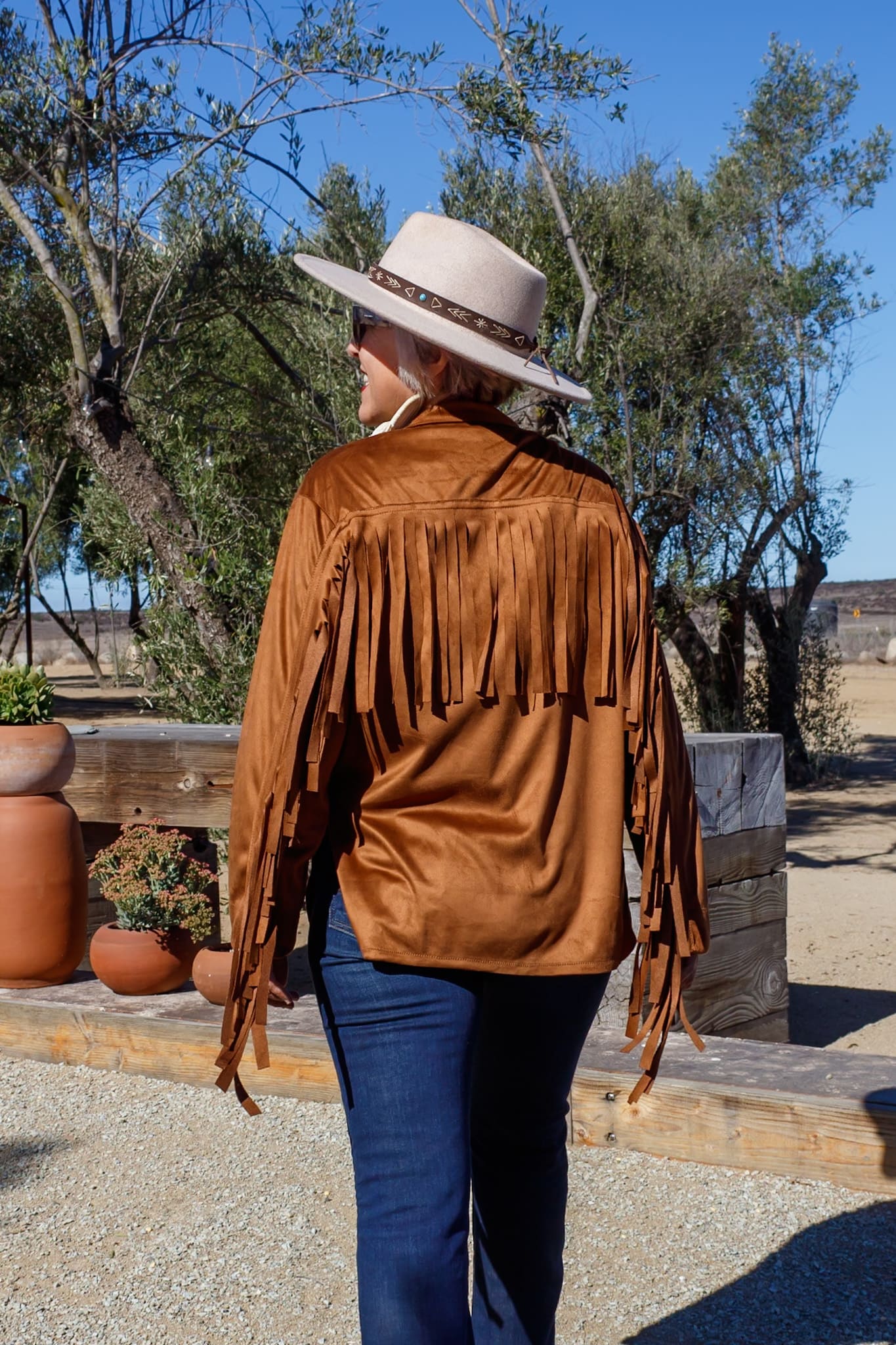 Chamarra larga Suede