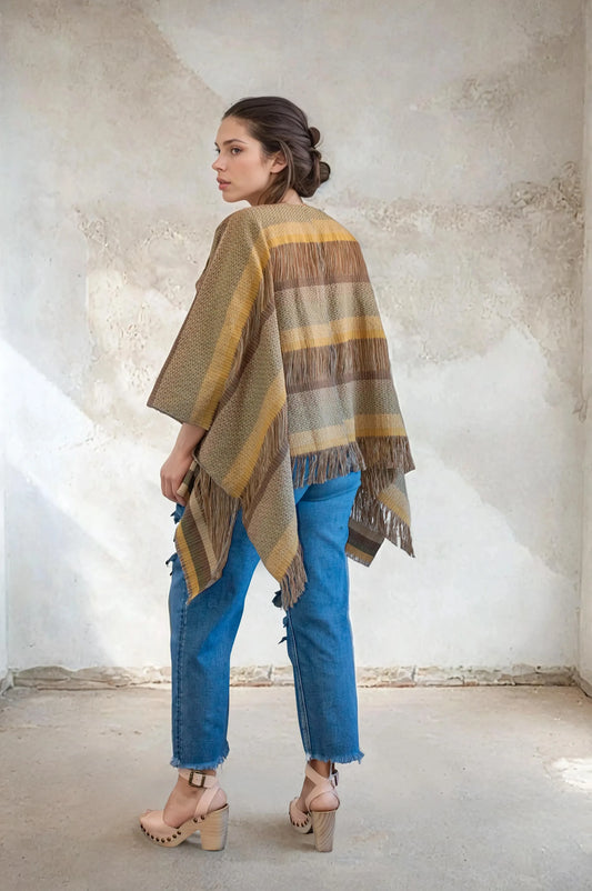 Poncho Raíces, artesanal (piezas únicas) - Nativa de Corazón