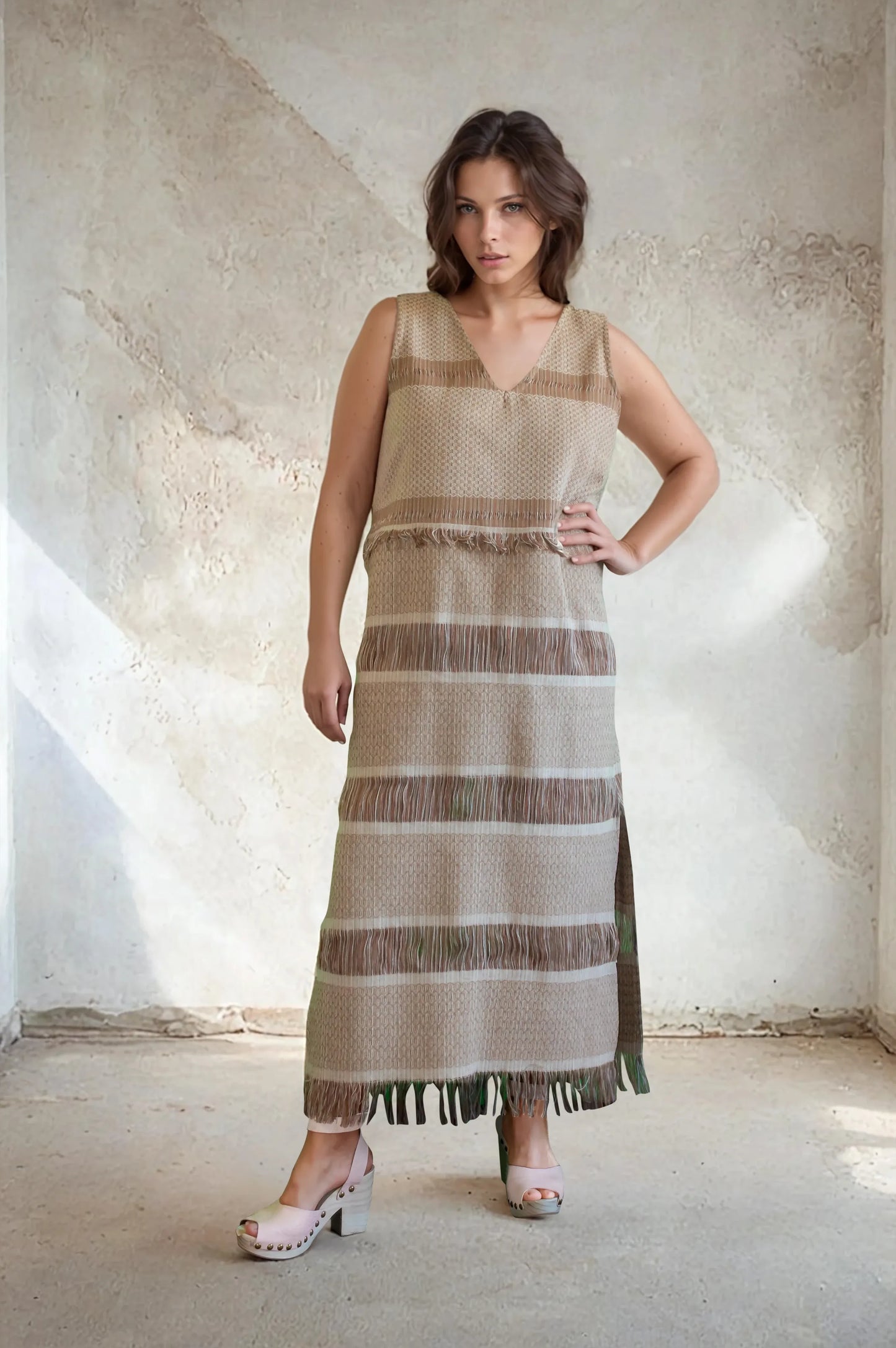 Vestido Raíces, artesanal (pieza única)