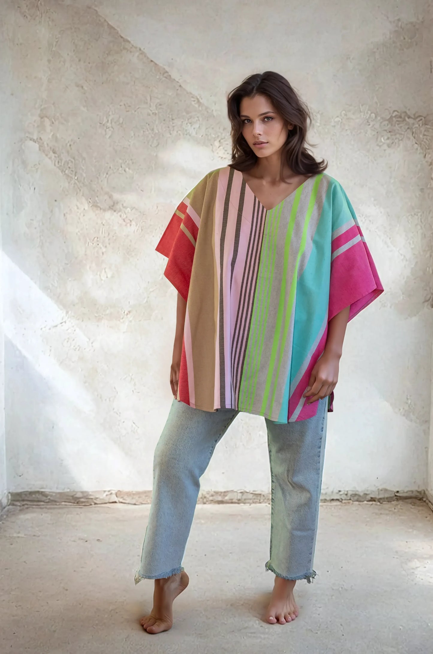 Poncho Ocotlán, artesanal (pieza única)
