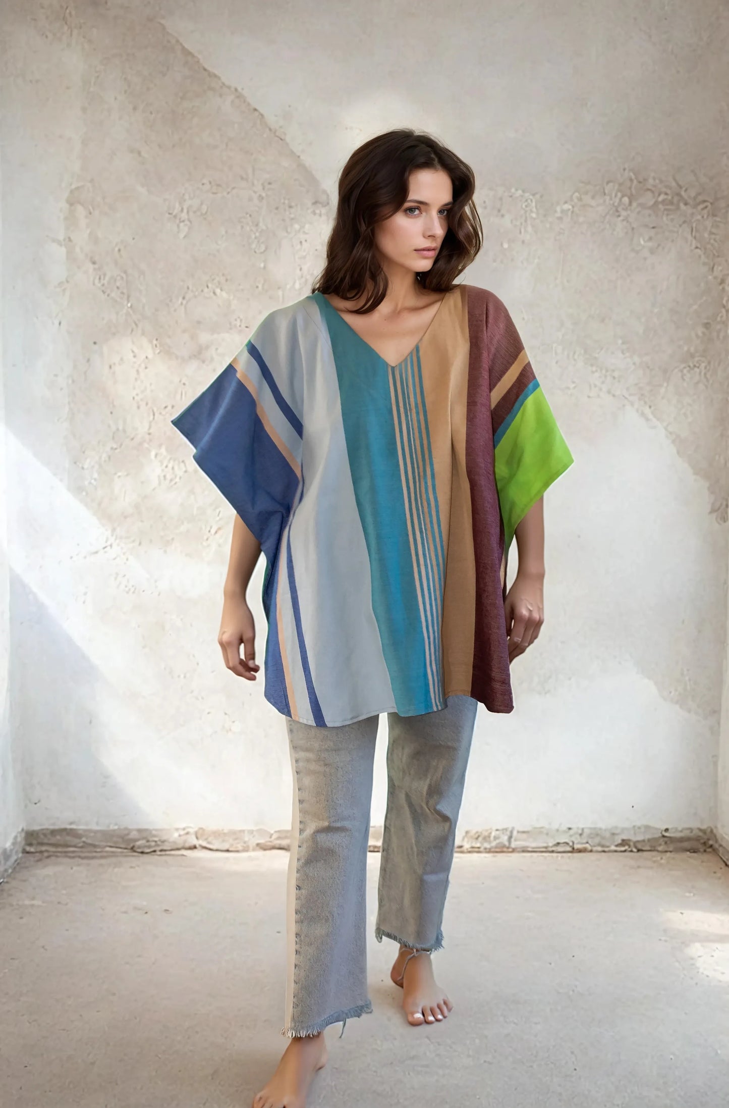 Poncho Ocotlán, artesanal (pieza única)