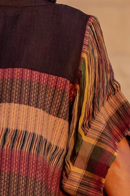 Chaleco Nexo largo, moda artesanal (pieza única) - Nativa de Corazón