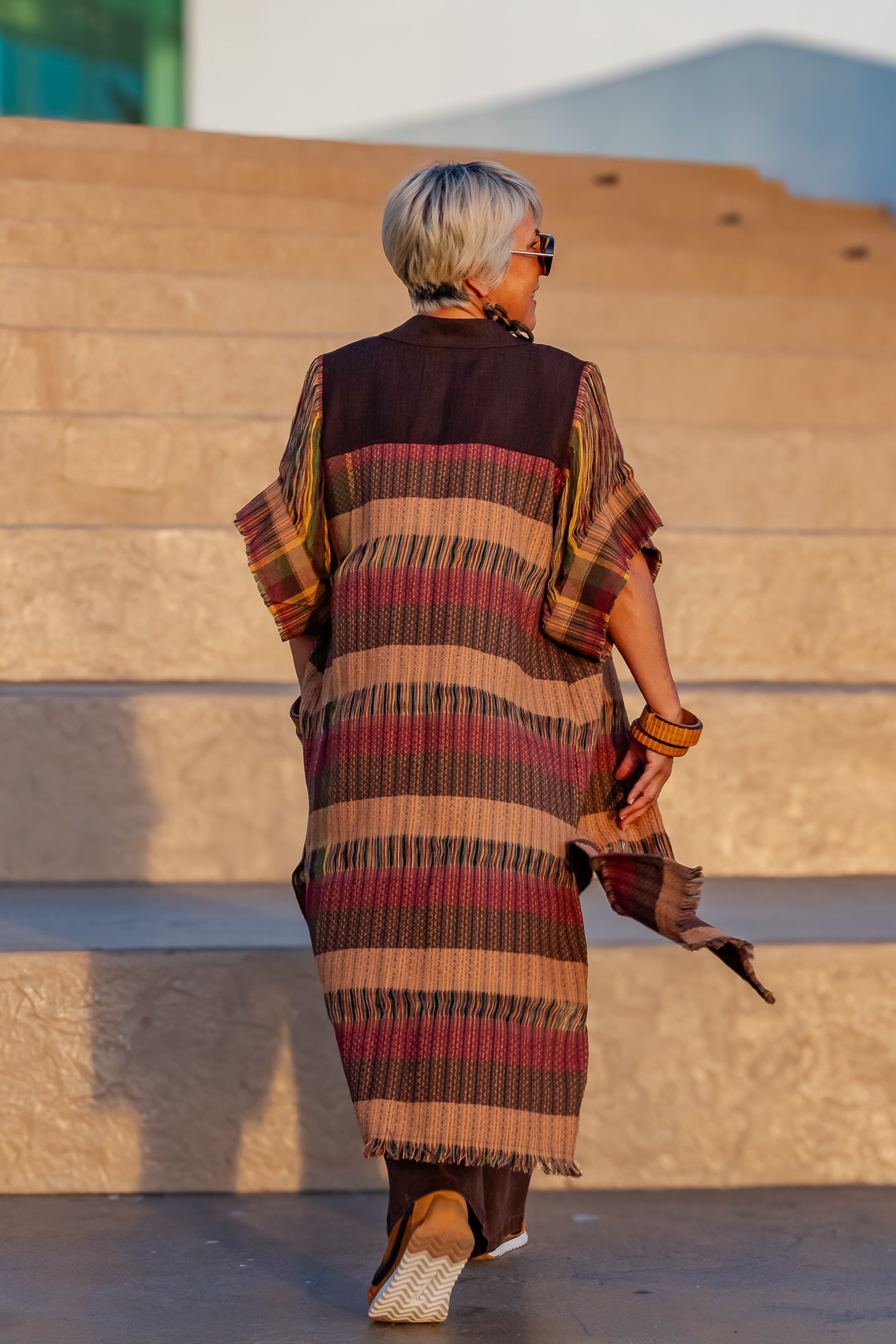 Chaleco Nexo largo, moda artesanal (pieza única) - Nativa de Corazón