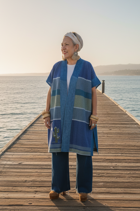 Ruana Firmamento, moda artesanal (pieza única)