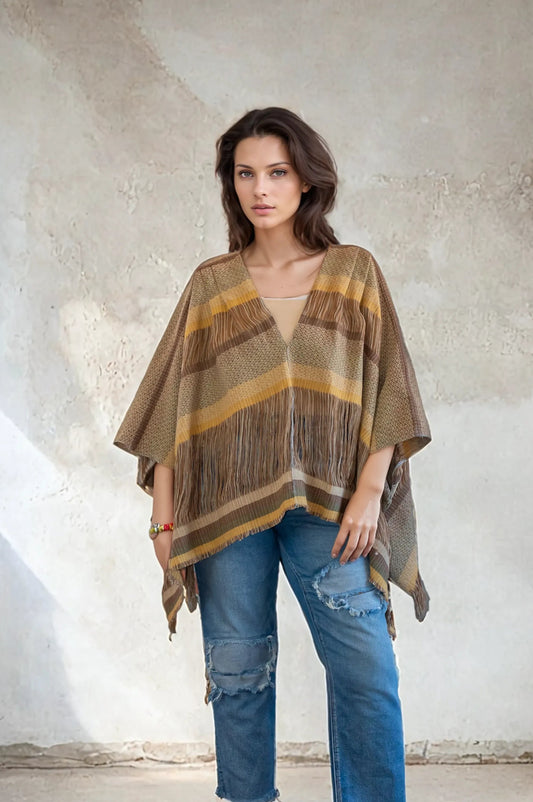 Poncho Raíces, artesanal (piezas únicas) - Nativa de Corazón