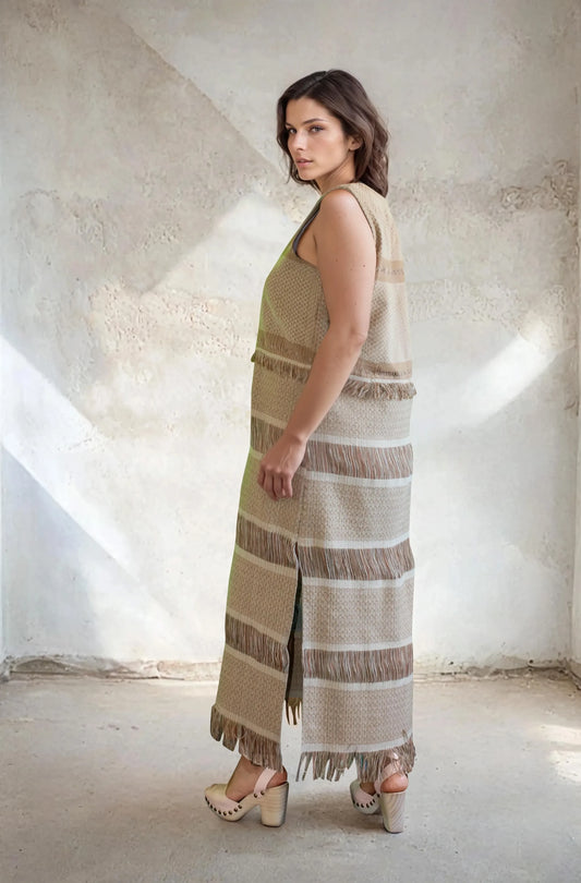 Vestido Raíces, artesanal (pieza única) - Nativa de Corazón