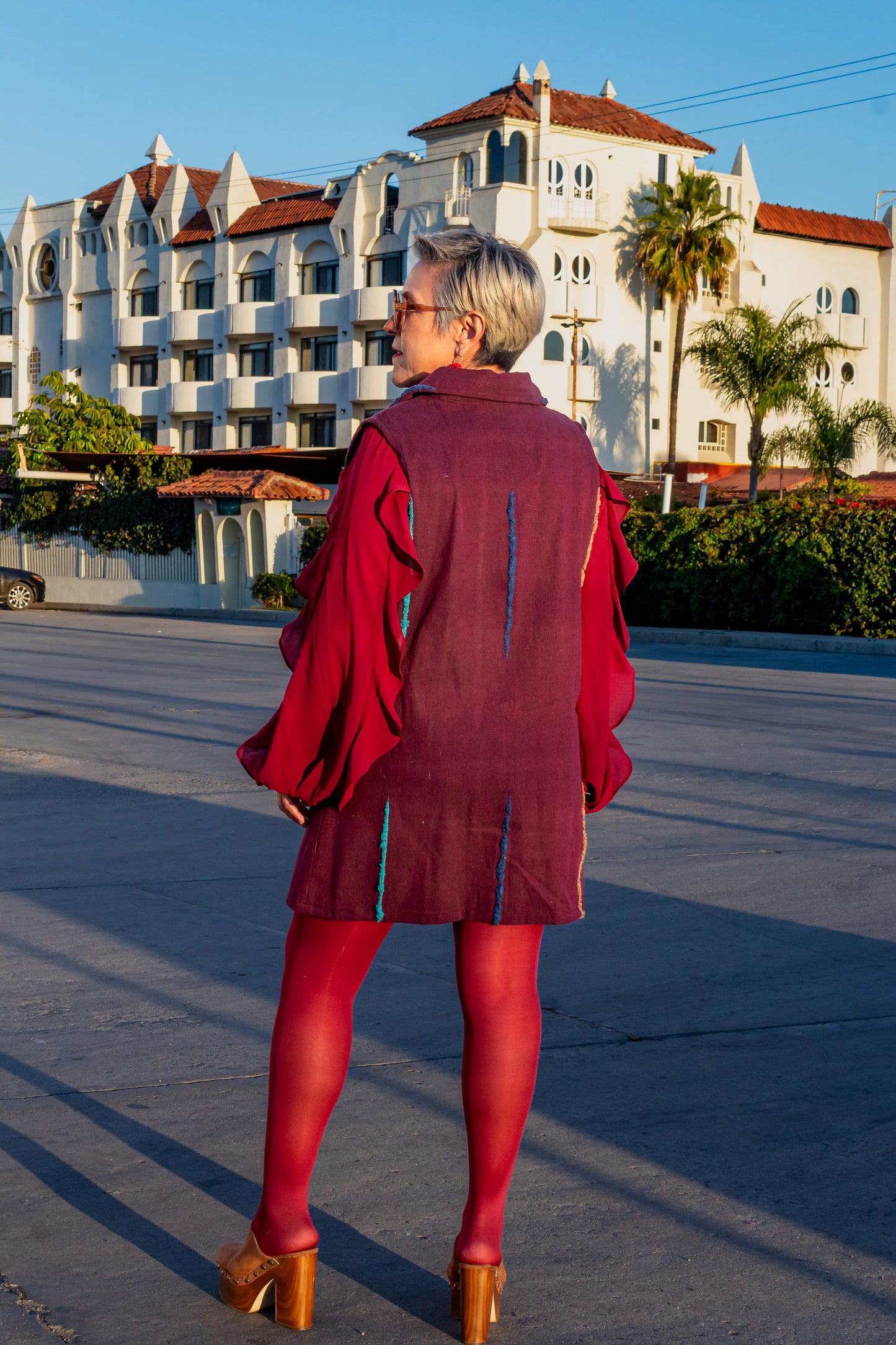 Chaleco Borreguito con cierre, moda artesanal (pieza única)