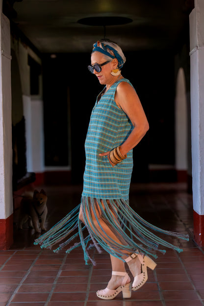 Vestido Pavón con macramé y cierre PAV23 | Moda Artesanal Mexicana