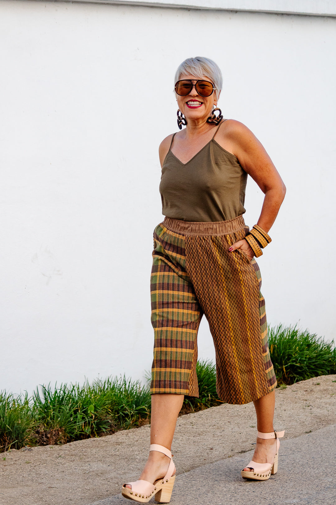 Pantalón Nexo, elaborado con textil artesanal tejido en telar de pedal (pieza única) - Nativa de Corazón